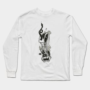 Monster Ghost Witch Girl And Snake, Gothic Art Long Sleeve T-Shirt